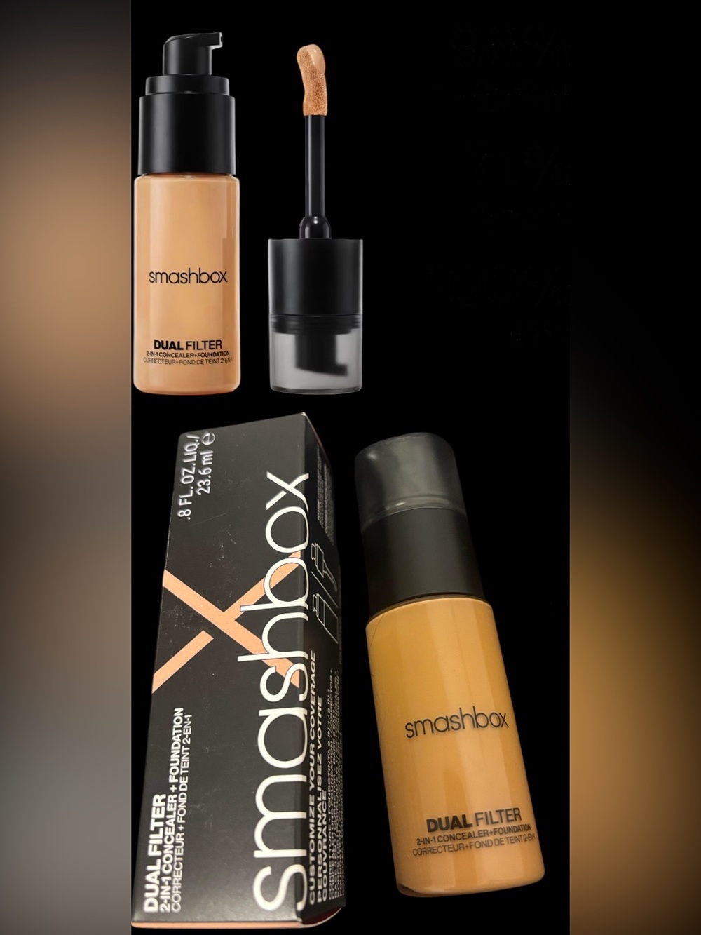 Smashbox Dual Filter 2 in 1 foundation + concealer New21 Medium Tan